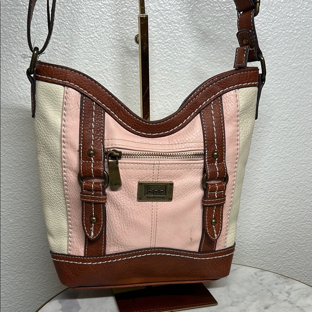 b.o.c. Cream and Brown Shoulder Bag